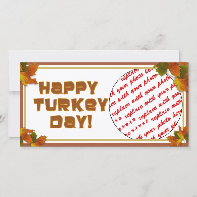 Tarjeta Festiva Diseño de texto del Día de Turquía Feliz (Anverso)