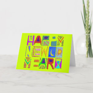 Tarjeta Festiva Diseño de texto "Feliz Año Nuevo" + tu fondo