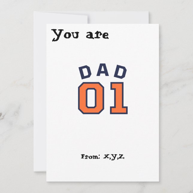 Tarjeta Festiva Diseño de texto negrita de número uno (Anverso)