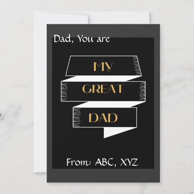 Tarjeta Festiva Diseño de texto simple de mi gran papá (Anverso)