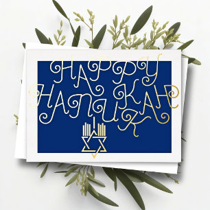 Tarjeta Festiva Diseño de tipografía Feliz Janucá