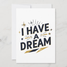 Tarjeta Festiva Diseño de tipografía inspiradora 'Tengo un sueño'