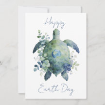 Diseño de Tortuga del Día de la Tierra Feliz
