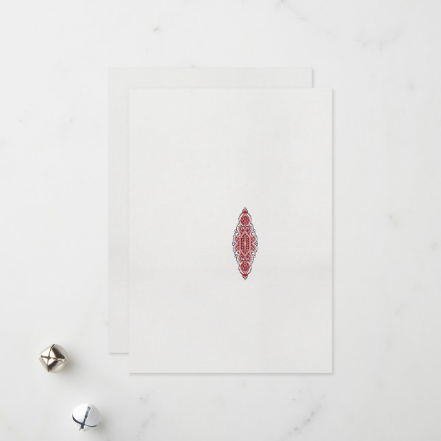 Tarjeta Festiva diseño de un patrón rojo y blanco (Anverso/Reverso In Situ)