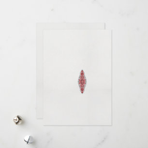 Tarjeta Festiva diseño de un patrón rojo y blanco