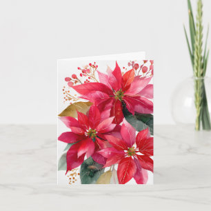 Tarjeta Festiva Diseño de vacaciones de Flor de Pascua Feliz Navid