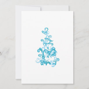 Tarjeta Festiva Diseño decorativo azul bola, turquesa medio
