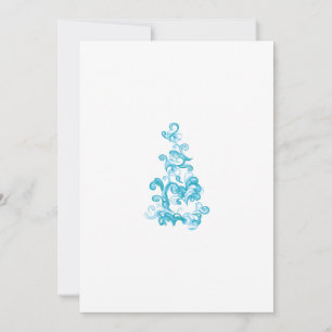 Tarjeta Festiva Diseño decorativo azul bola, turquesa medio