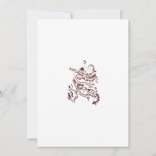 Tarjeta Festiva Diseño decorativo rojo anaranjado