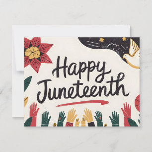 Tarjeta Festiva Diseño del Día de la Libertad feliz de junio
