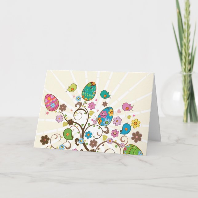 Tarjeta Festiva ¡Diseño del este hermoso de los huevos! (Anverso)