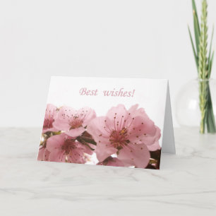 Tarjeta Festiva Diseño del flor del melocotón. Texto