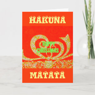 Tarjeta Festiva Diseño del patrón de texto rojo del Purpurina navi