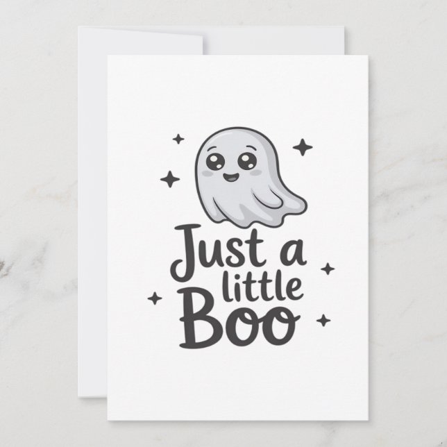 Tarjeta Festiva Diseño divertido solo de Boo pequeño (Anverso)