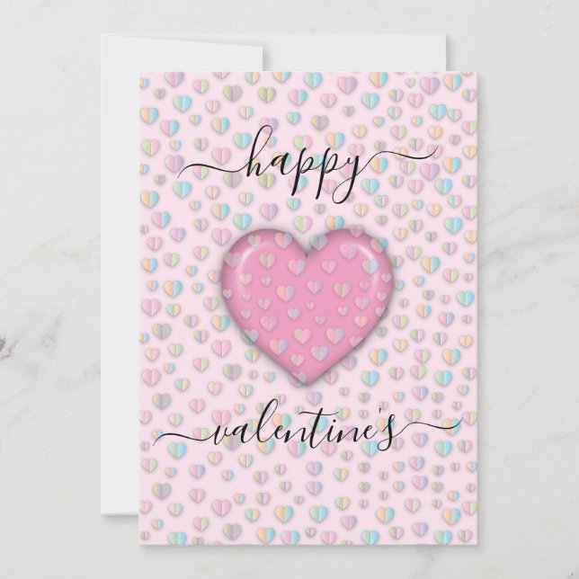 Tarjeta Festiva Diseño elegante del corazón de San Valentín (Anverso)
