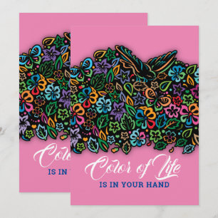 Tarjeta Festiva Diseño Elelgant Color of Life