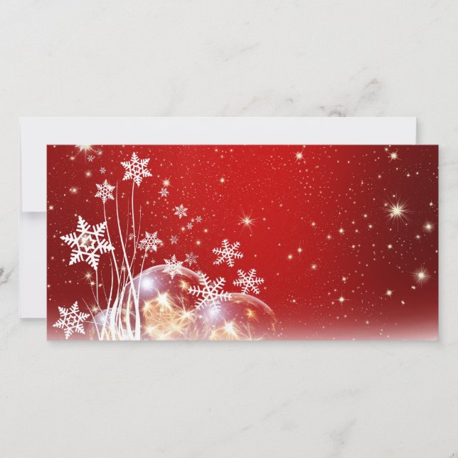 Tarjeta Festiva Diseño en baudible de Navidades de vacaciones roja (Anverso)