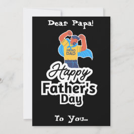 Tarjeta Festiva Diseño Feliz Día del Padre Papá Héroe