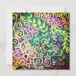 Tarjeta Festiva Diseño floral brillante