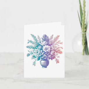 Tarjeta Festiva Diseño floral de color pastel vintage