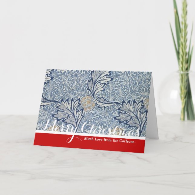 Tarjeta Festiva Diseño floral de flores William Morris Apple (Anverso)