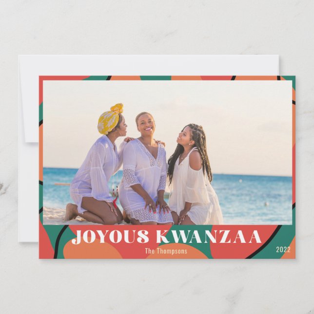 Tarjeta Festiva Diseño fotográfico de Joyous Kwanzaa (Anverso)