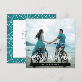 Tarjeta Festiva Diseño moderno Merry Christmas Square Photo