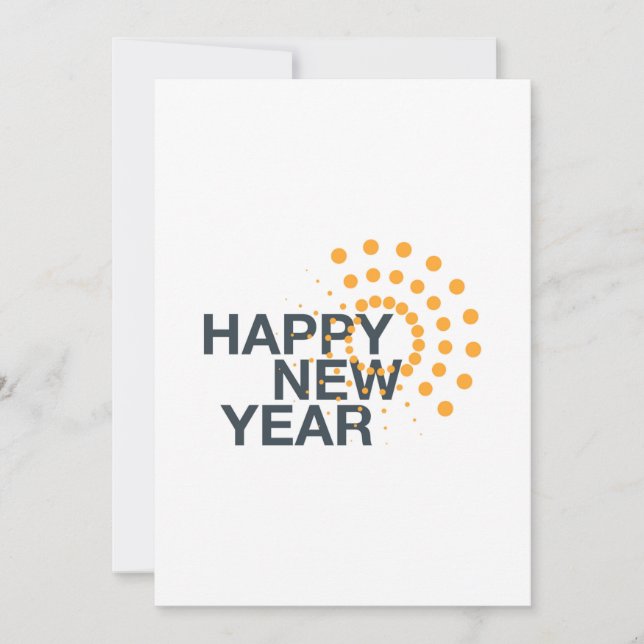 Tarjeta Festiva Diseño moderno, simple y urbano de "Feliz Año Nuev (Anverso)