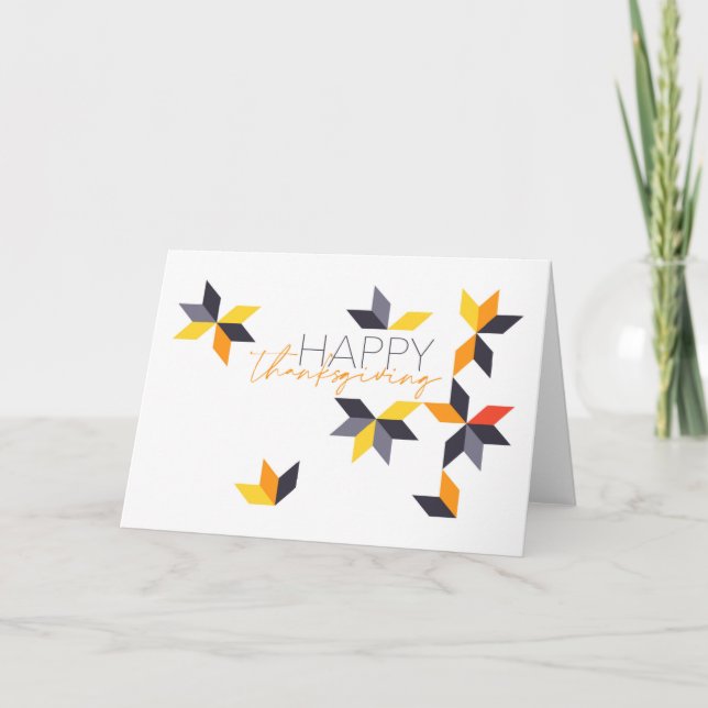 Tarjeta Festiva Diseño moderno y alegre de Happy Thanksending (Anverso)