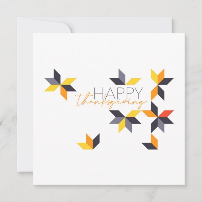 Tarjeta Festiva Diseño moderno y alegre de Happy Thanksending (Anverso)