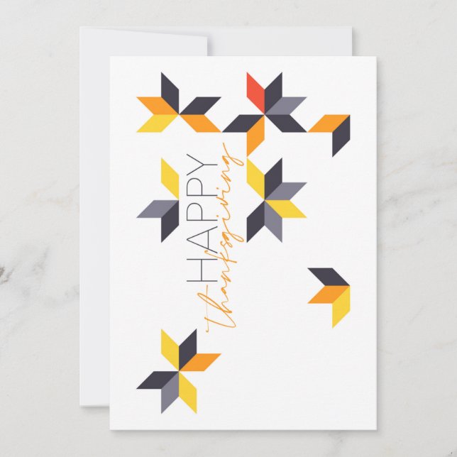 Tarjeta Festiva Diseño moderno y alegre de Happy Thanksending (Anverso)