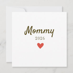 Tarjeta Festiva Diseño Personalizado de Amor de Mamá Nueva con Año
