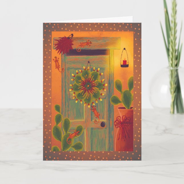 Tarjeta Festiva Diseño suroeste personalizado (Anverso)