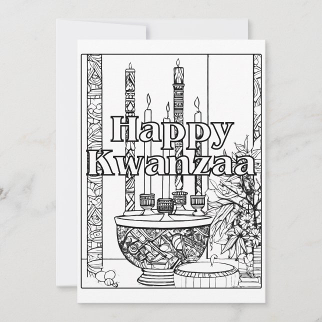 Tarjeta Festiva Diseños de Kwanzaa (Anverso)