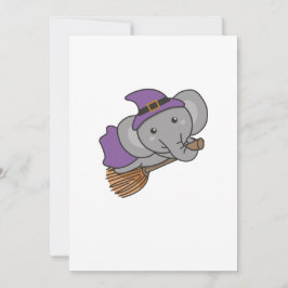 Tarjeta Festiva Disfraz de bruja de Halloween para niños elefante