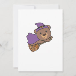 Tarjeta Festiva Disfraz de Bruja para Niños Osos de Halloween