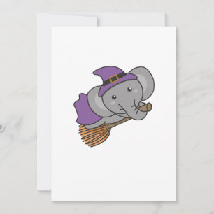 Tarjeta Festiva Disfraz de brujas para niños elefante Halloween