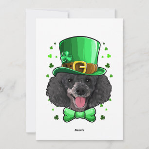 Tarjeta Festiva Disfraz de duende caniche día de San Patricio