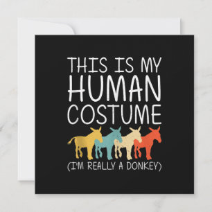 Tarjeta Festiva Disfraz de humano de Halloween de burro Artículo