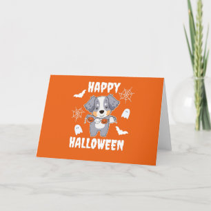 Tarjeta Festiva Disfraz de perro para Halloween de pastor australi