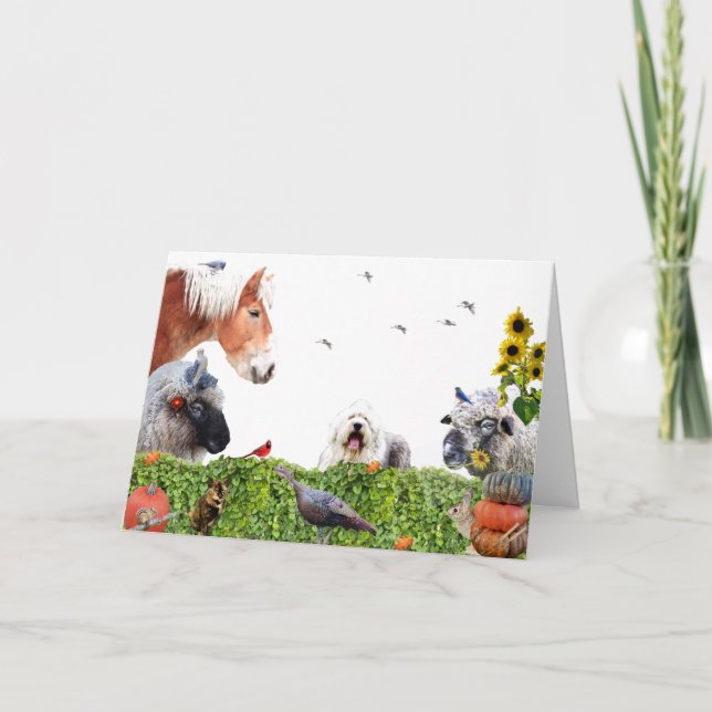 Tarjeta Festiva Disfruta de la abundancia de la tierra :HappyThank (Anverso)