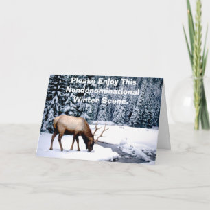 Tarjeta Festiva Disfrute de esta escena invernal no denominacional