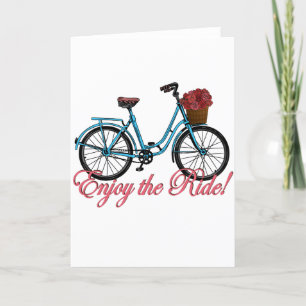 Tarjeta Festiva Disfrute De La Bicicleta Ride Cute
