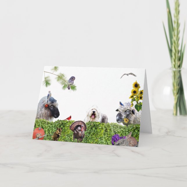 Tarjeta Festiva Disfruten de la abundancia de la tierra :Feliz Día (Anverso)