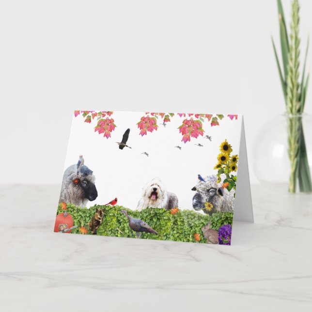 Tarjeta Festiva Disfruten de la abundancia de la tierra :Feliz Día (Anverso)