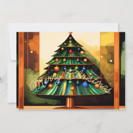 Tarjeta Festiva Distinctive Happy Holiday Christmas Tree