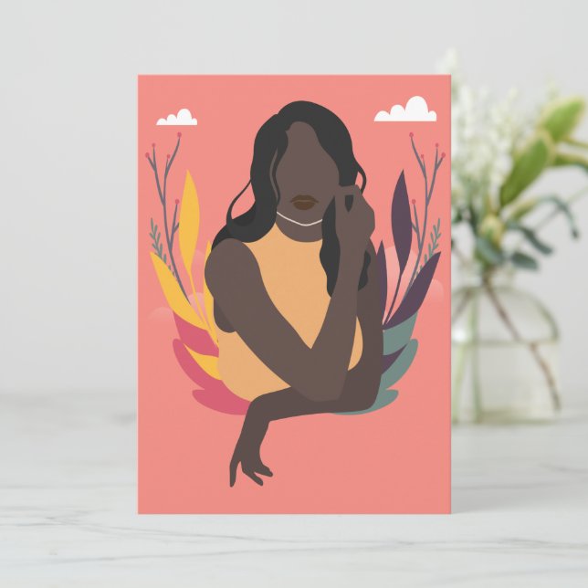 Tarjeta Festiva Diversión 1/3 del concepto del Día de la Concienci (Anverso de pie)