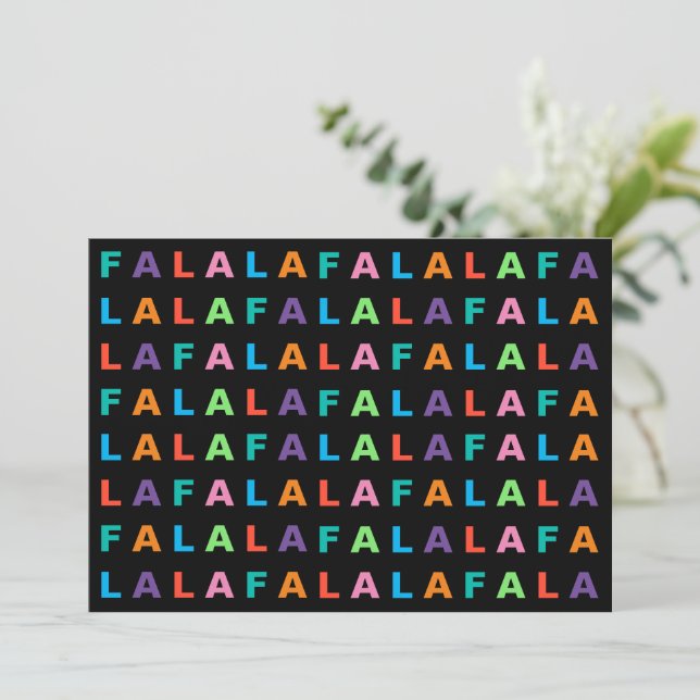 Tarjeta Festiva Diversión Colorida Divertida FA LA LA Saludo (Anverso de pie)