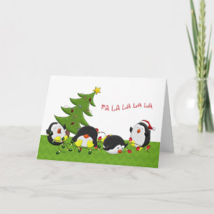 Tarjeta Festiva Diversión de penguin de vacaciones