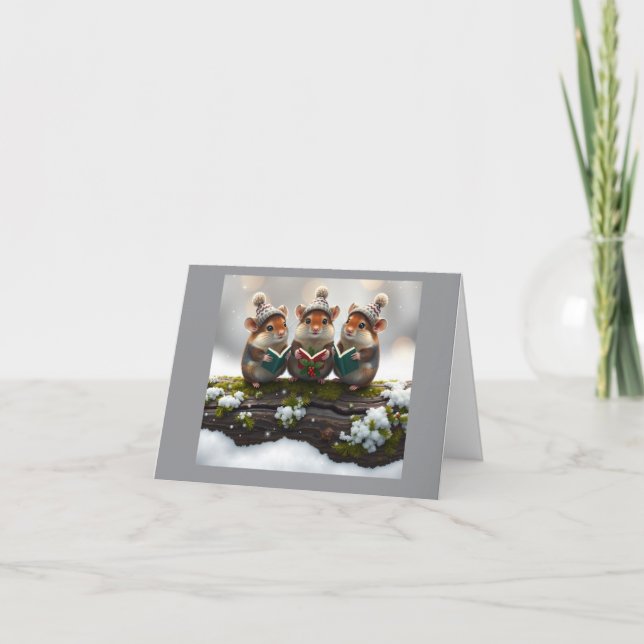 Tarjeta Festiva Diversión del coro de ratones (Anverso)